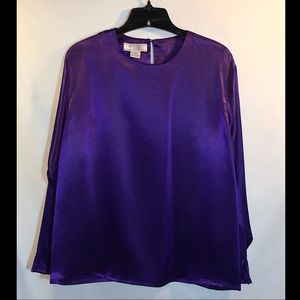 Women’s Vintage Purple Satin Blouse
